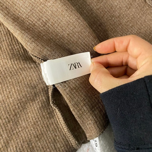 Zara Brown Button-Up Ribbed Jacket - Picture 5 of 10